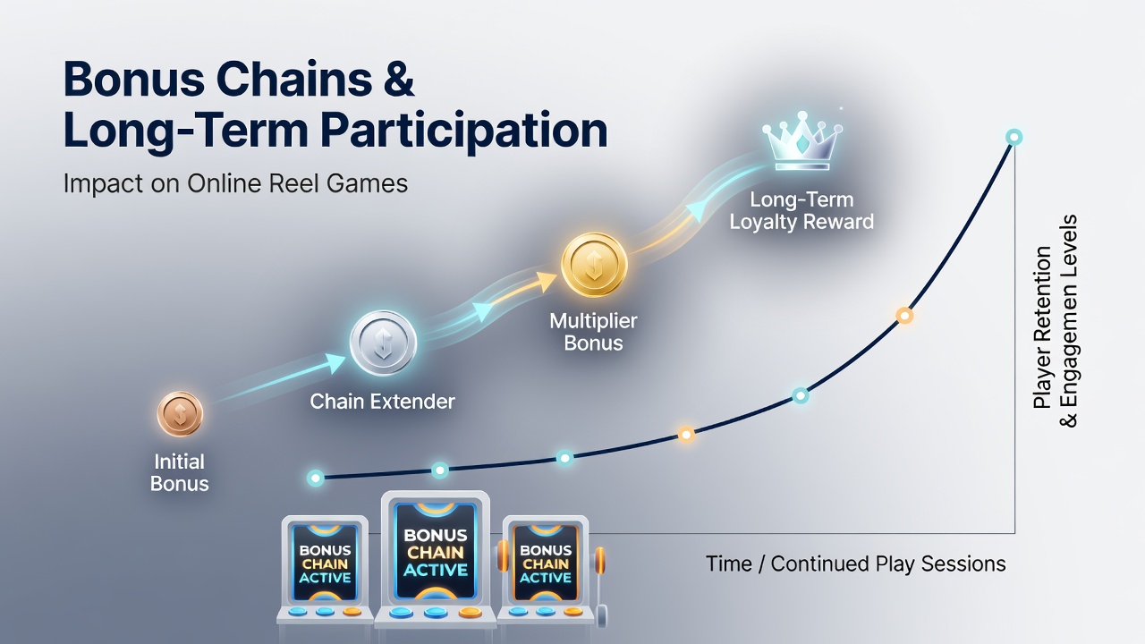 Chart displaying player retention trends linked to bonus chain progression over multiple months