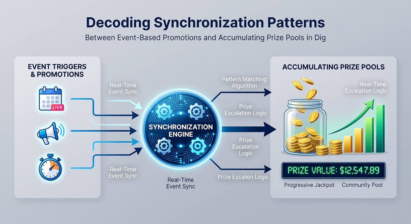 Analytics dashboard illustrating synchronized promotion timelines and jackpot growth curves