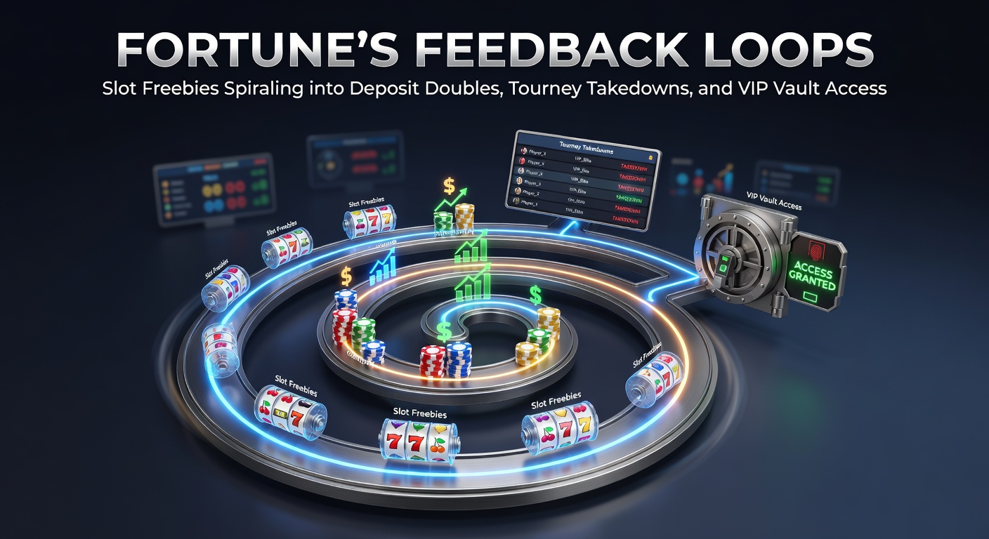 Vibrant slot machine display showing cascading free spins transitioning into glowing deposit bonus icons and tournament leaderboards