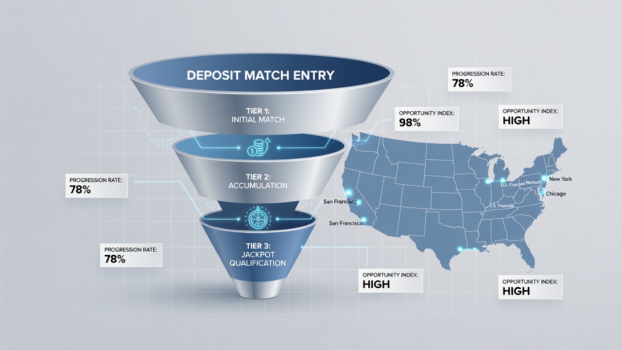 Visual representation of tier progression ladders linked to deposit match rewards in online slots