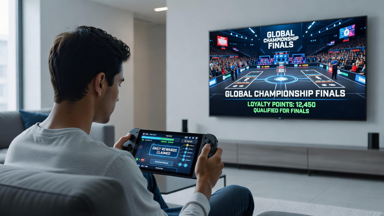 Tournament bracket view on a smartphone screen showing mobile slot competitors advancing through loyalty-based qualification rounds
