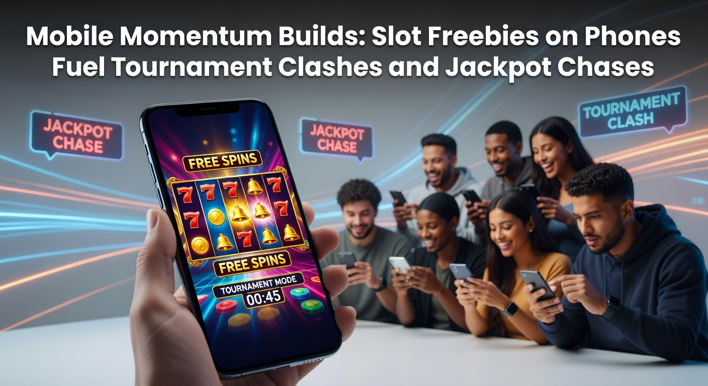Smartphone displaying vibrant slot game with free spin bonuses and tournament leaderboards glowing on screen