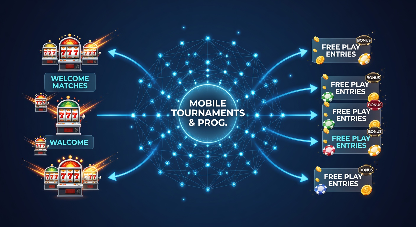 Infographic illustrating how mobile tournament points convert into progressive VIP jackpot access levels