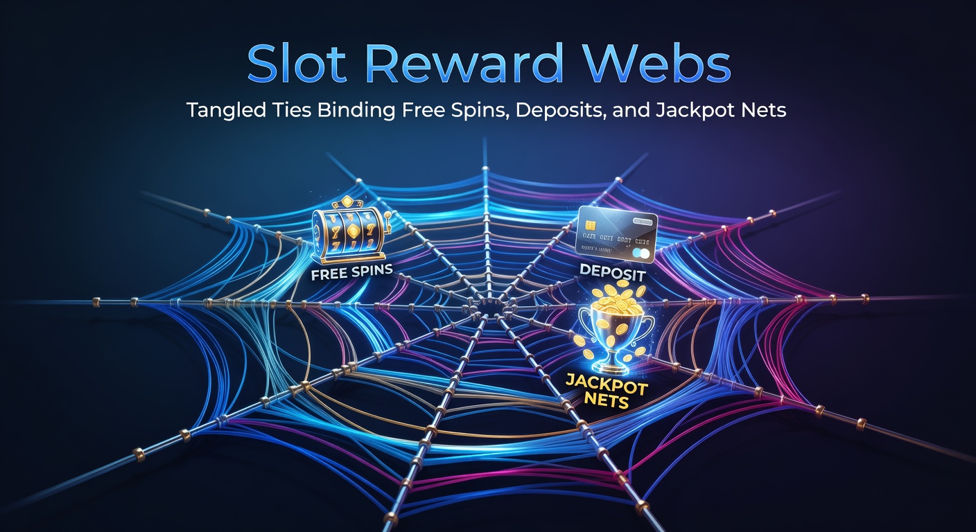 Illustration of interconnected slot reward elements showing free spins linking to deposit bonuses and jackpot progress bars