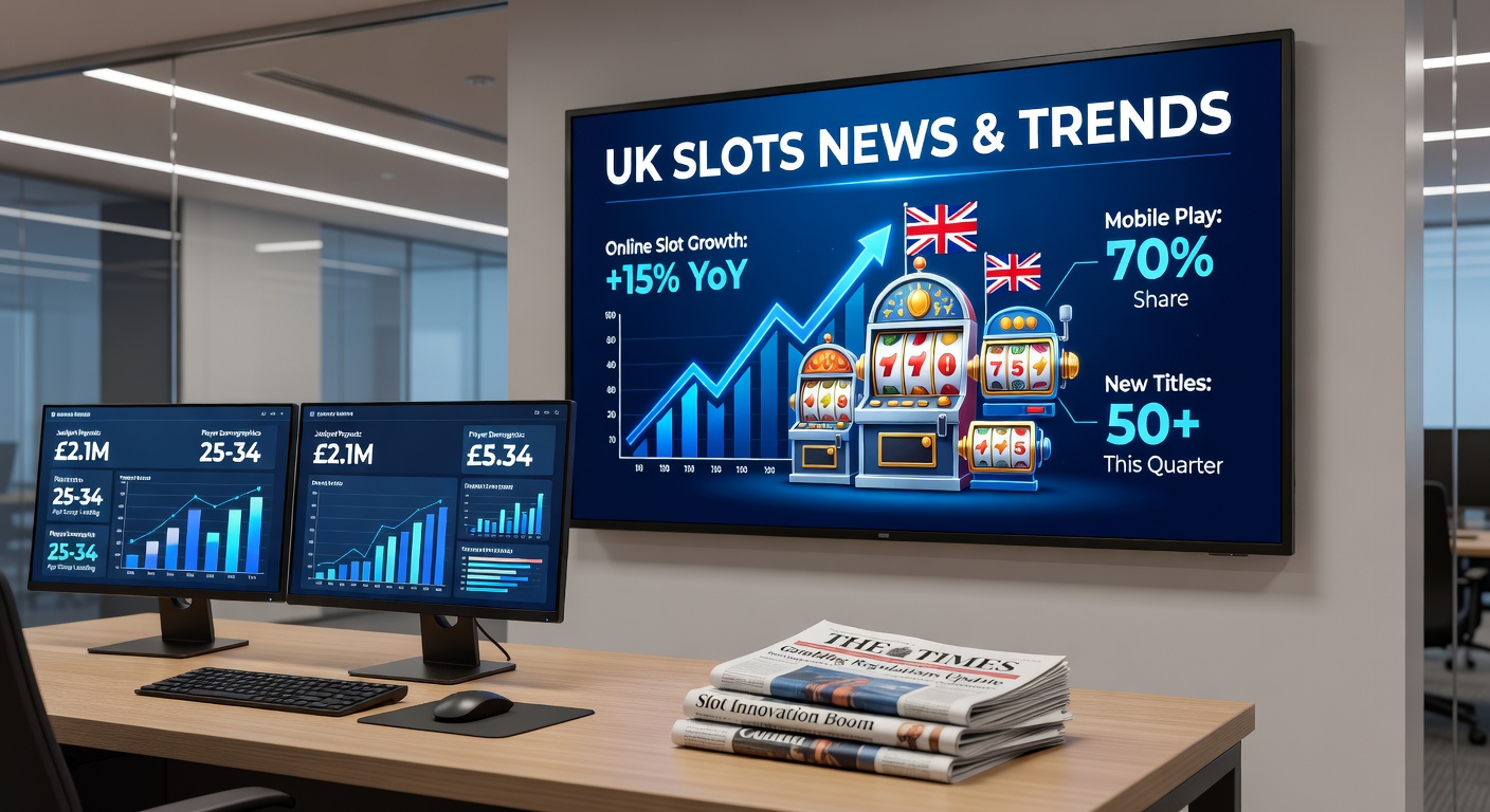 Infographic highlighting UK Gambling Commission statistics on fruit machines and slots, featuring £680 million GGY and player participation charts
